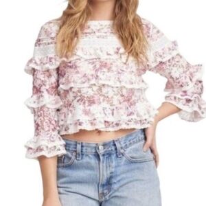Shabby Chic Beatrix ruffle crop top women's size Medium NEW
